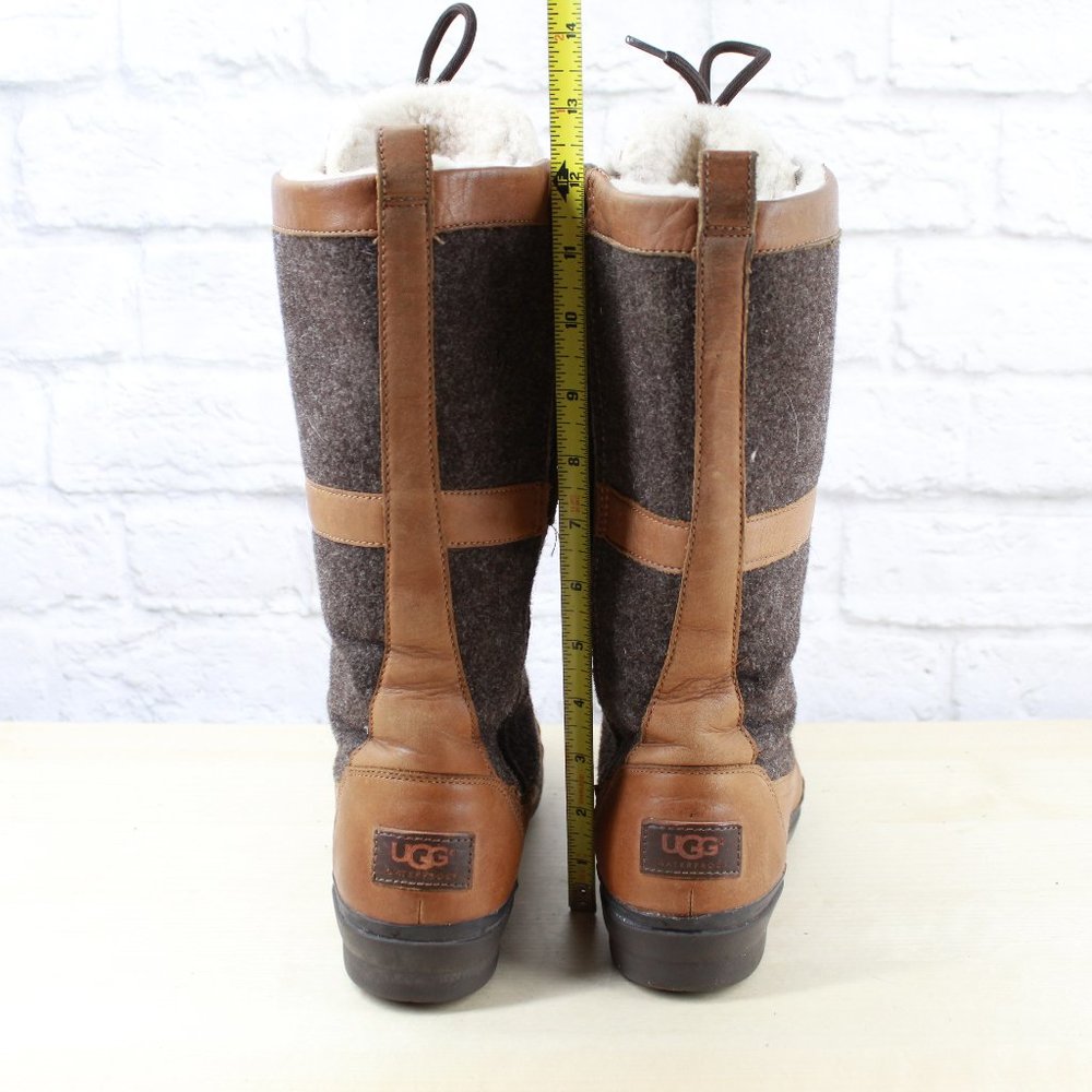 UGG Australia Elvia Waterproof Leather Wool Boots - Picture 8 of 9